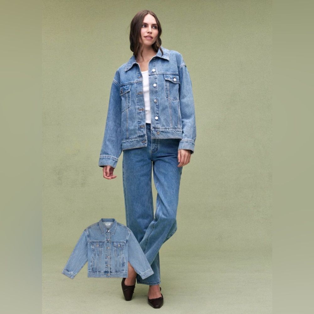 NEW PARKE Oversized Denim Jacket in Vintage Wash - Picture 3 of 12